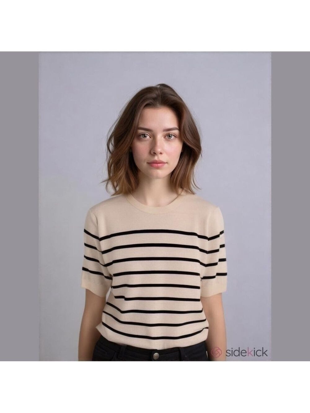 Zara Cream and Black Striped Sweater, Size XL,Runs Smaller,See Measurements